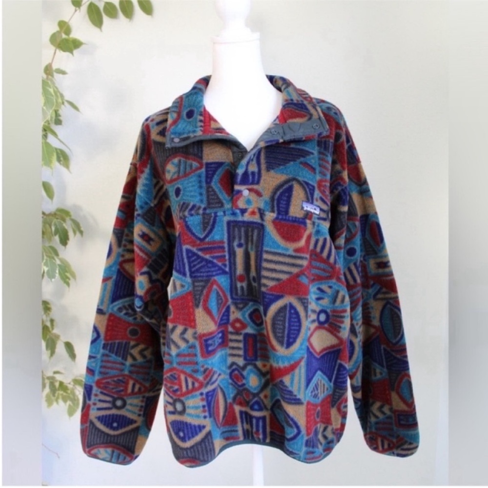 Vintage Patagonia Synchilla Snap-T Fleece Pullover Aboriginal Tribal